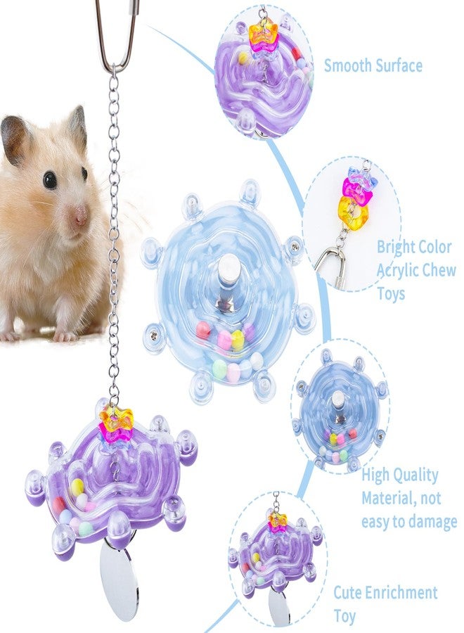 FlidRunest 2PCS Colorful Spinning Hamster Toys, Rotating Exercise Wheel for Cage, Intelligence Training Toys - Image 3